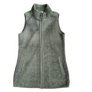 Toad & Co Womens Sherpa Fleece Full Zip Vest Sage Green Sz Large Gorpcore Hiking
